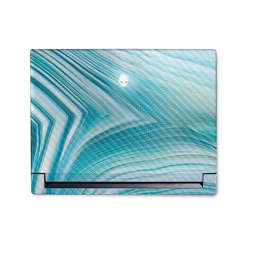 Image of MightySkins Carbon Fiber Skin Compatible with Alienware M18 R1 (2023) Full Wrap Kit - Aquamarine Quartz | Protective, Durable Textured Carbon Fiber Finish | Easy to Apply | Made in The USA