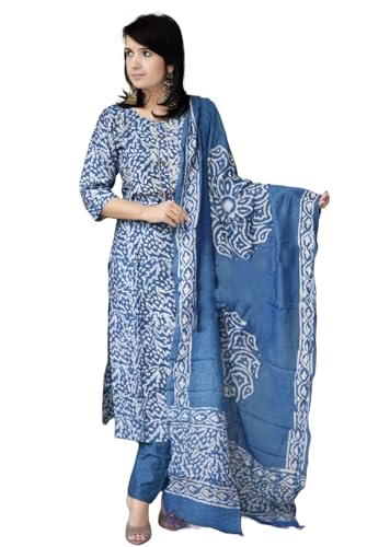 Image of KLOSIA Women Viscose Printed Kurta And Pant With Dupatta Set