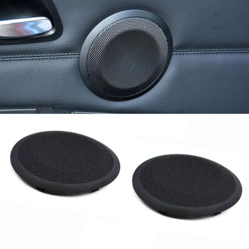 Goodithy 2PCS 4.7'' Door Speaker Grill Covers, Front/Rear Door Audio Speaker Grills Cover Trim Loudspeaker Replacement for BMW 3 Series E90 E91 318 320 325 2005-2012, X1 E84 2010-2014 (Black)
