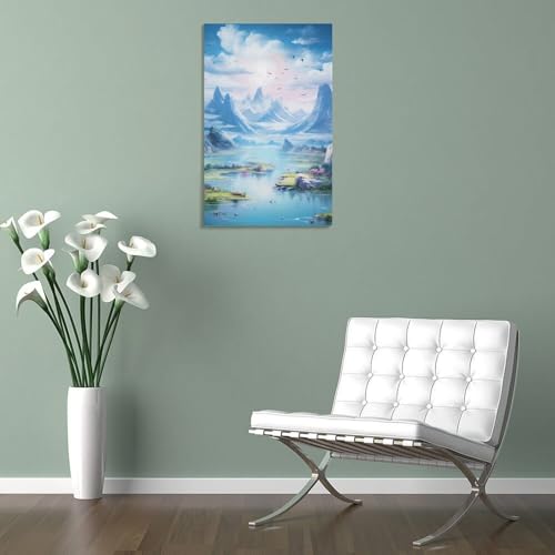Affiche lacs et montagnes décoration murale salon moderne 40x60