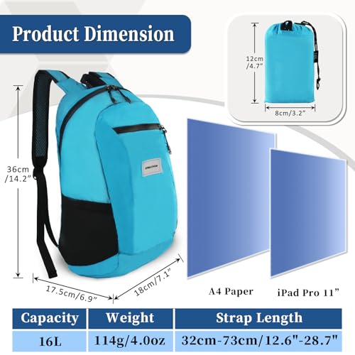Mochila Deportiva Ligera Impermeable 16L miniatura 7
