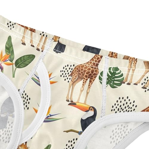 CHIFIGNO Cute Giraffe Beige Boys' Briefs Cotton Boy Underwear Printed Soft Brief Underwear4