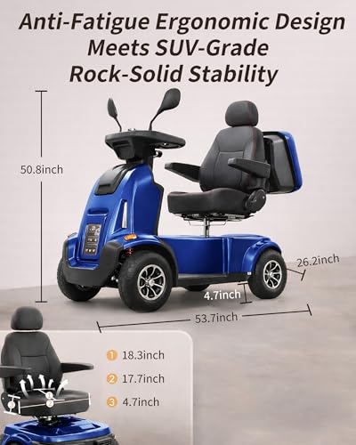 Image of Heavy Duty All-Terrain Mobility Scooters for Adults & Seniors, 1000W Motor, 550LBS Capacity, 32 Miles Long Range & 9MPH, FDA Cleared, 13 inch Air Tires with Full Suspension, USB, Large Storage