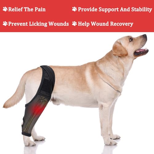 DKDDSSS Kniebandage Hund Hinterbein - Bandage für Hund mit Kreuzbandriss, Recovery Sleeve Hund - Unterstützung und Schutz für Hinterbein