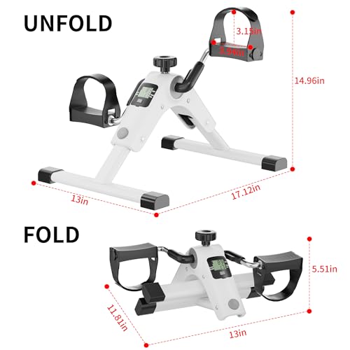 Image of MOMODA Under Desk Bike Pedal Exerciser with LCD Display Portable Mini Exercise Bike for Arm and Leg