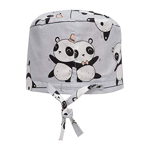Scrub Cap Hat Unisex Animal Print Uniform (OS, Panda)