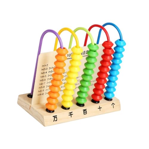 ledmomo 木製そろばんおもちゃ 滑らかに動くカラービーズ 列珠の計算学習ツール の感覚育成に 親子で楽しむ算ゲーム