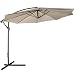 Giantex 10ft Outdoor Patio Sun Shade Umbrella Hanging Offset Crank W/ Corss Base Garden Beige