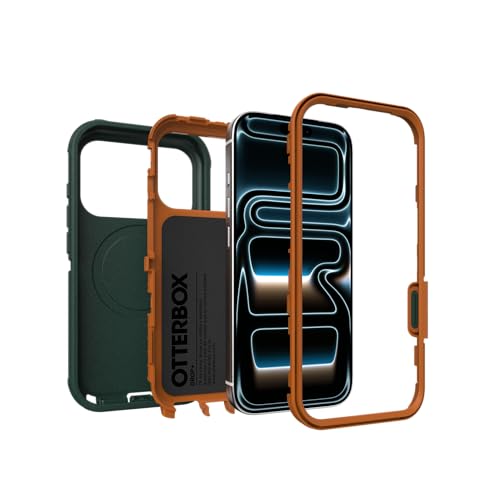Image of OtterBox iPhone 17 Pro Defender Pro Series Case - Green Intrigue - Tough, Rugged & Durable iPhone Case, Snaps on MagSafe