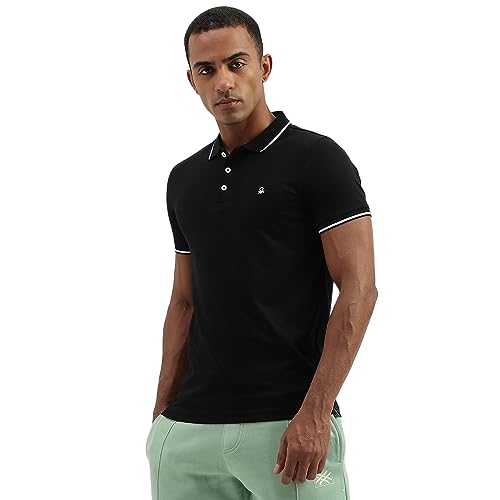 Image of UNITED COLORS OF BENETTON Men's Solid Regular Fit T-Shirt