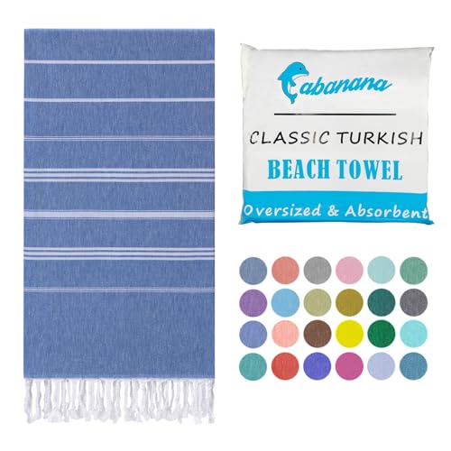 cabanana Turkish Beach Towel Oversized - 40"x70" Quick Dry Sand