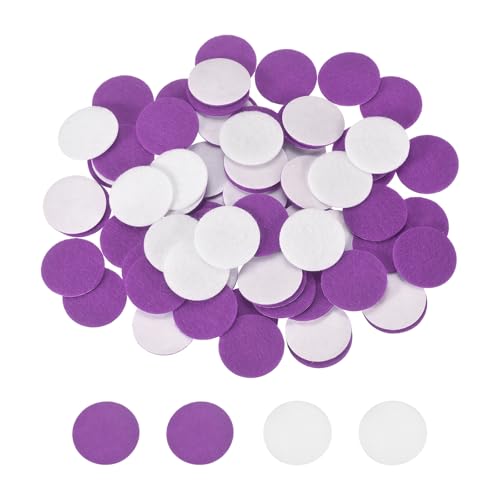 MECCANIXITY 100 Cercles Feutre Adhésif 12mm Autocolants Mauve/Blanc