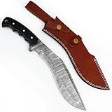 Poshland REG-166 Custom Handmade Damascus Steel kukri Knife - Perfect Grip G10 Handle