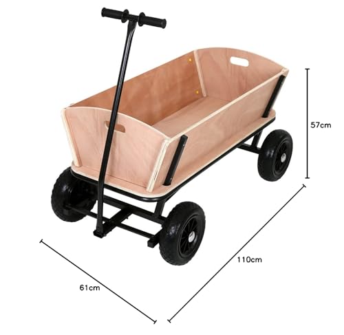 Bollerwagen aus Holz Frosal Jörn Handwagen XXL für Transport