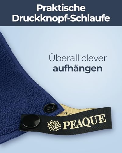PEAQUE Mikrofaser-Handtuch mit Frottee-Struktur Antibakteriell Schnelltrocknend - Sporthandtuch Reisehandtuch Sauna-Handtuch (Navy, 80x160 cm)