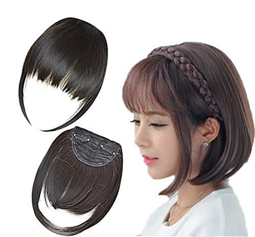 INAAYA Synthetic Hair Front Fringe Bang For Women and Girls Black