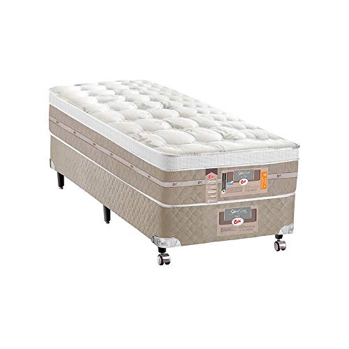 Cama Box + Colchão Castor Solteiro Silver Star Air One Face Pocket 88x188x59cm