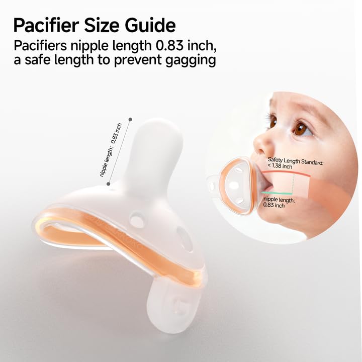 Image of Garkoko Baby Pacifiers 0-6 Months, Upgraded One-Piece Silicone Binky with PPSU Anti-Swallowing Ring, Breast-Like Pacifier for Breastfed Babies, BPA-Free Newborn Essentials