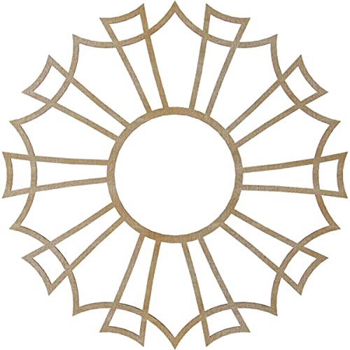 Image of Ekena Millwork 26 inchOD x 9 1 /8 inchID x 3 /8 inchT Augustus Wood Fretwork Pierced Ceiling Medallion, Birch