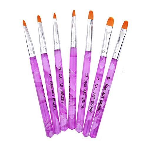 Haobase 7 Pcs UV Gel Brush Set pour Gel Acrylique Ongles Nail Art