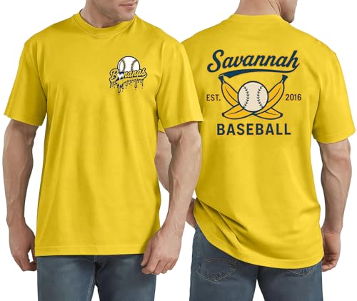 Game Day Shirt for Men Baseball Dad T Shirt Funny Baseball Season Shirts Game Day Short Sleeve Tees Tops(Yellow L)