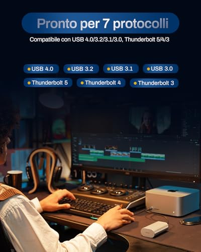 Terramaster D1 Ssd Plus 40Gbps M.2 Nvme Ssd Enclosure - Alluminio M.2 Enclosure Usb Type-C, Compatibile Con Usb 4/3.2/3.1/3.0/2.0, Thunderbolt 5/4/3, App Mobile Per Il Backup Dei Dati (Diskless) - 7