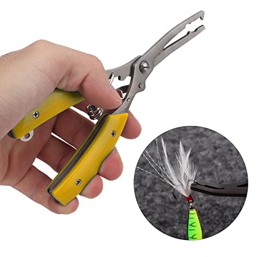 Haowecib Tesoura de pesca de aço inoxidável, flexível portátil, antiferrugem alicate multifuncional