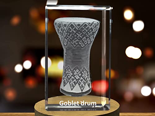 Goblet Drum 3D Engraved Crystal 3D Engraved Crystal Keepsake/Gift/Decor/Collectible/Souvenir (X-Large)