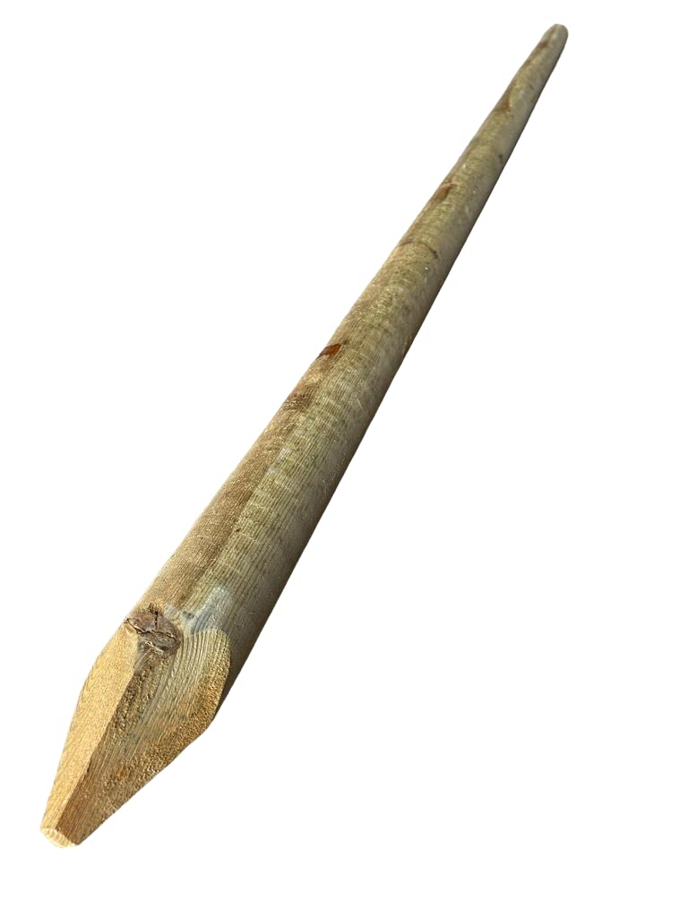 Pack 5 uds - Estacas para árboles 200 cm, Ø 6 cm - Tutores con Punta - Postes de Madera - Estacas de Fijación de Jardín - Tutores para Plantas (Verde)