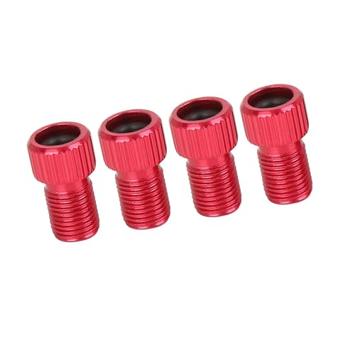Adaptador de Valvula para Bici de Frances a Americano BULLSPANN Rojo Pack 4 Piezas