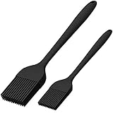 Silicone Basting Brush Set of Two Heat Resistant Long Handle Pastry Brush for Grilling, Baking, BBQ...