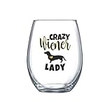 Funny Wiener Lady Dog Gifts for Women Wine Glass for Her Dachshund Gifts 0052