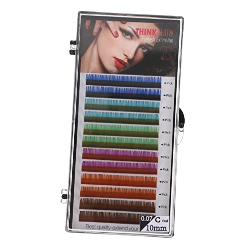PATKAW 1 Caja Injerto de pestañas postizas equipo falso banda puntiagudo máscara cejas postizas kit pestañas postizas pestañas postizas de volumen extensiones de pestañas de colores fibra