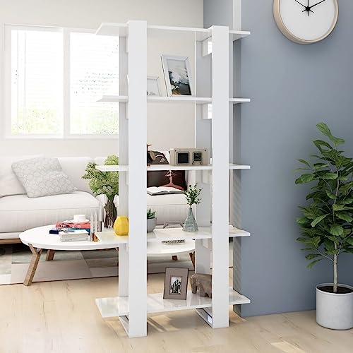 Bookshelf,Shelf,Book Shelf,Bookcase,Amazon Basics,Book Cabinet/Room Divider High Gloss White 31.5"x11.8"x63"Corner Bookshelf,Ladder Shelf,Amazon,Small Bookshelf,