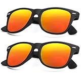 Polarized Sunglasses for Men and Women Matte Finish Sun glasses Color Mirror Lens 100% UV Blocking (2 Pack)