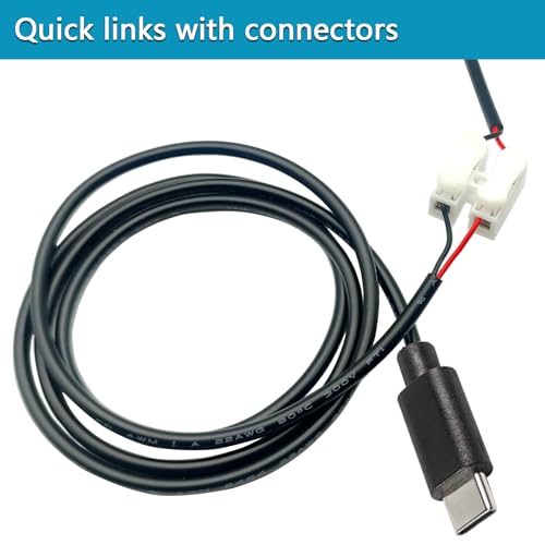 Image of USB Type-C Pigtail Cable Extension Power Cable 22AWG Carrying Current 3A Voltage 3V 5V 9V 24V 12V 24V USB-C Plug to 2 Pin Bare Wire Open End Connector for DIY - 1M /3.3FT 6PCS (Type C Male)