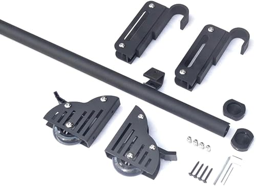 Rolling Library - Kit de riel de escalera con rodillo superior telescópico y ruedas de suelo con frenos para escalera deslizante