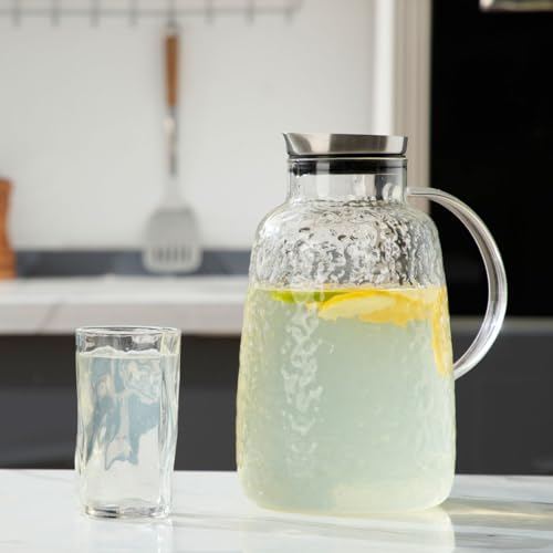 Purefold Glass Pitcher, 110 oz Water Large Pitcher with Lid, Heat Resistant Borosilicate Jug for Iced Tea, Juice, Milk, Cold or Hot Beveragesr Easy Clean by Purefold - Used condition - Image 5