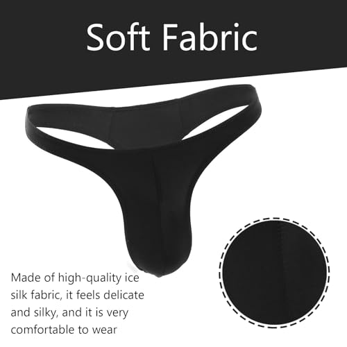 Men's Thin Belt Thongs Underwear Mens Ice Silk Thongs Low Rise Bikini Briefs2