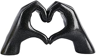 silverdiamond Nordic Heart Gesture Sculpture Resin Abstract Hand Love Statue Figurine Decor