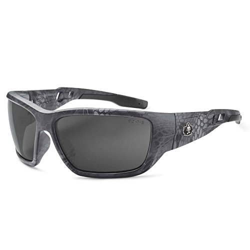 Ergodyne Skullerz Baldr Anti-Fog Safety Sunglasses- Kryptek Typhon Black Camo Frame, Smoke Lens