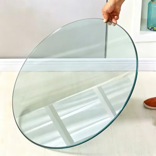 Dessus de table en verre de 39 pouces - Plateau rond de polissage au crayon de luxe