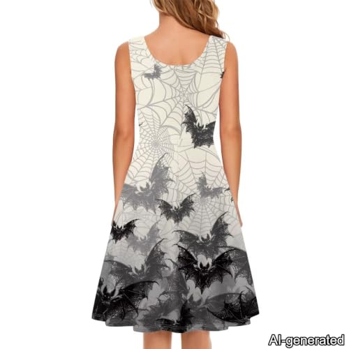 Image of Dreaweet Casual Sleeveless Dresses for Women Girls, Round Neck Tank Dresses with Pockets Summer Sundress Size XS-4XL