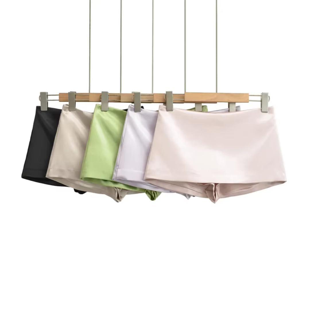 Short Jogging Femme Mini Jupe De Crayon De Taille De Baisse du Satin des Femmes Mini De Taille Basse avec Le Caleçon