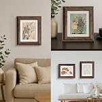 8x10 Ensemble de cadres d'images 2, Pictures d'affichage de style Woodgrain 5x7 avec Mat ou 8x10 Cadres photo sans tapis, affichage mural suspendu ou cadres photo de table, café brun