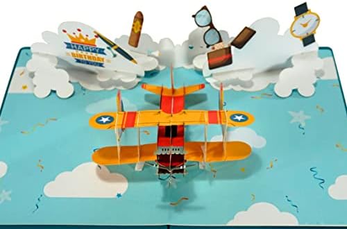 CUTPOPUP Plane Birthday Cards for Men, Happy Birthday Card, 3d Greeting, Birthday Pop Up Card Him Son Brother Husband Nephew (Plane) UK