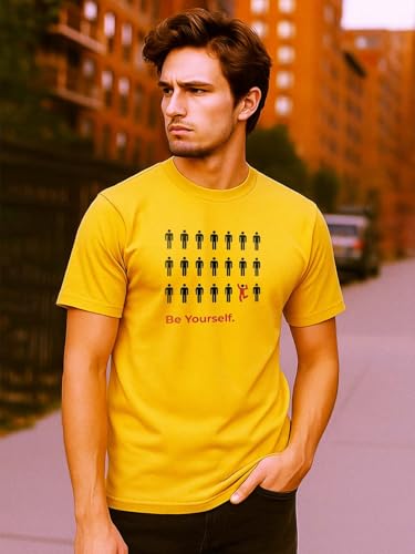 Image of Nobero 100% Cotton T Shirts for Men Stylish | Regular Fit | Graphic Printed T Shirts for Men 180 GSM Combed Cotton | Round Neck Half Sleeve