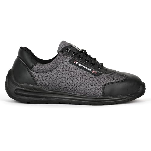 Image of PERF Oxygen M Sports Safety Shoes for Men | Steel Toe 200J | Lightweight Mesh | Anti-Puncture | Oil Resistant | Anti-Slip | Breathable Industrial Work Shoes (Black, 11)