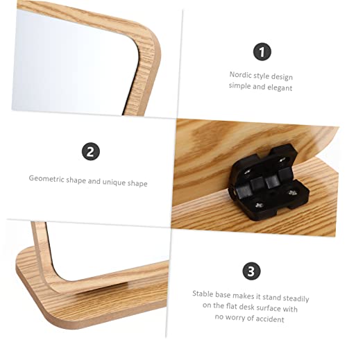 Miroir de table PACKOVE pliable en bois pour maquillage sans reflets - 8