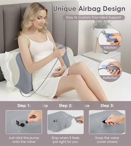 Image of Memory Foam Pregnancy Pillows for Sleeping, Maternity Pillow Support for Back Belly HIPS, Adjustable Travel Wedge Pillow for Pregnant Women, Side Sleeping Pregnant Pillows with Cooling Pillowcase
